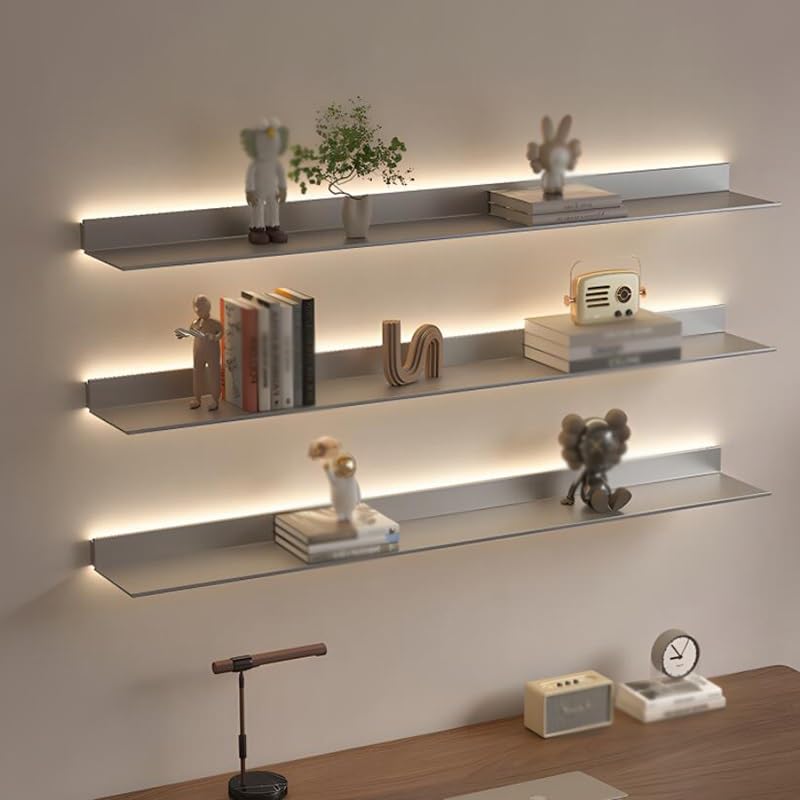 照明付き　壁掛け飾り棚 Amazon｜フローティングシェルフ 壁掛け式、照明付きウォール